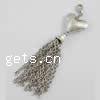 Zinc Alloy Chain Fringe, with iron chain, Heart, plated 53mm Inch 