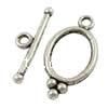 Zinc Alloy Toggle Clasp, Oval, plated, single-strand 20mm Approx 2mm 