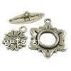 Zinc Alloy Toggle Clasp, Flower, plated, single-strand 12mm, 18mm Approx 2mm 