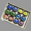 Anillo de cristal de Murano dedo flor interior, diverso tamaño para la opción, color mixto, 26x31x29mm, agujero:aproximado 17mm, Vendido por Caja