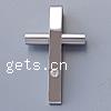Stainless Steel Cross Pendants, with rhinestone, original color Approx 4mm 