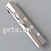 Rhinestone Stainless Steel Pendants, Rectangle, with rhinestone, original color Approx 3.8mm 