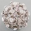 Ball Rhinestone Spacer, Resin Rhinestone, with Zinc Alloy, Round, plated 14mm Approx 2.5mm 