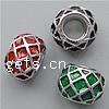 Enamel Zinc Alloy European Beads, Rondelle, without troll & large hole Approx 4.5mm 
