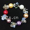 Glass Pearl Jewelry Bracelets, Crystal, with Glass Pearl, 13mm  .5 Inch 