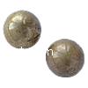 No Hole Brass Beads, Round, plated 14mm 