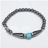 Hematite Bracelet, with turquoise & Acrylic Grade A 8mm .5 Inch 