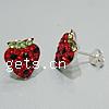 CRYSTALLIZED™ Crystal Sterling Silver Stud Earring, sterling silver post pin, Strawberry 