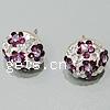 CRYSTALLIZED™ Crystal Sterling Silver Stud Earring, sterling silver post pin, Dome 
