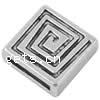 Zinc Alloy Flat Beads, Square, plated Approx 