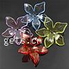 Perles acryliques transparentes, Acrylique, fleur, translucide, couleurs mélangées Environ 1mm, Environ Vendu par sac