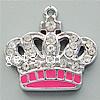 Zinc Alloy Crown Pendants, with enamel, plated, with rhinestone Approx 1.2mm 