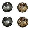 Imitation CRYSTALLIZED™ Crystal Pendants, Flat Round, faceted Approx 1mm 