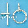 Sterling Silver Toggle Clasp, 925 Sterling Silver, Round, plated, smooth & single-strand Approx 1.8mm 