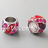 Enamel Zinc Alloy European Beads, Drum, plated, without troll & with rhinestone & large hole Approx 7mm 