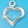 Sterling Silver Heart Pendants, 925 Sterling Silver, plated Approx 2mm [