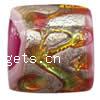 Silver Foil Lampwork Beads, Square 20~21x20~21x8~9mm Approx 2mm [