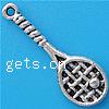 Sterling Silver Tool Pendants, 925 Sterling Silver, Tennis Racket, plated Approx 2mm 