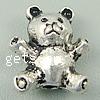 Sterling Silver Animal Bead, 925 Sterling Silver, Bear, plated Approx 1.5mm 