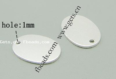 Sterling Silver Tag, 925 Sterling Silver, Oval, plated, more colors for choice, 13x9x1mm, Hole:Approx 1mm, Sold By PC