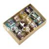 Blattsilber Lampwork Fingerring, Weitere Größen für Wahl & Silberfolie, gemischte Farben, 28mm, Bohrung:ca. 19mm, 12PCs/Box, verkauft von Box