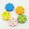 Dyed Wood Beads, Flower, mixed colors Approx 2.5mm 