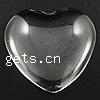 Cabujón de vidrio translúcido, Corazón, transparente, 25x25x5.5mm, Vendido por UD