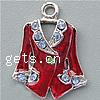 Garment Shaped Zinc Alloy Pendants, with Rhinestone, plated Approx 2mm 