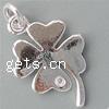 Zinc Alloy Clover Pendant, Four Leaf Clover, plated nickel, lead & cadmium free Approx 4mm 