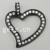 Zinc Alloy Heart Pendants, painted, with rhinestone Approx 