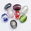 Silver Foil Lampwork Beads, Oval, translucent, mixed colors Approx 2mm 