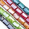 Plated Lampwork Beads, with 99% Sterling Silver, Rectangle, inner twist, mixed colors Approx 2mm 