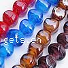 Plated Lampwork Beads, Oval, inner twist, mixed colors Approx 2mm 