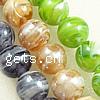 Plattierte Lampwork Perlen, rund, gemischte Farben, 14mm, Bohrung:ca. 2mm, verkauft von PC