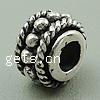 No Troll Thailand Sterling Silver European Beads, Drum, without troll & twist Approx 4mm 