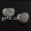 Zinc Alloy Heart Beads, plated, textured nickel, lead & cadmium free Approx 0.5mm 
