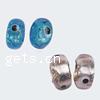 Silver Foil Lampwork Beads, Rondelle, economy design, more colors for choice, 6x12mm, Sold by PC