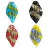 Handmade Lampwork Pendant, Leaf, more colors for choice, 49x10mm, Sold by PC