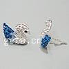 CRYSTALLIZED™ Crystal Sterling Silver Stud Earring, sterling silver post pin, Swan, plated 