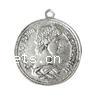 Zinc Alloy Saint Pendant, Flat Round, plated Approx 2mm, Approx 