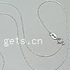 Collar de cadena de plata esterlina, plata de ley 925, chapado, Cadena de Boston, más colores para la opción, 0.7mm, longitud:16 Inch, Vendido por Sarta