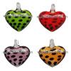 Lampwork Pendants, Heart, handmade, with round spot pattern Approx 5mm 