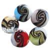 Gold Sand Lampwork Beads, flat round, spiral, more colors for choice, 14x7mm, Hole:Approx 1.5MM, Sold by PC
