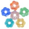 Moulding Lampwork Pendant, Flower shape, 6-petal, more colors for choice, 25x4mm, Sold by PC