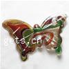Moulding Lampwork Pendant, Animal, butterfly shape, gold sand & silver foil, more colors for choice, 60x40x6mm, Sold by PC