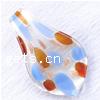 Handmade Lampwork Pendant, Teardrop, with silver foil, 62x33x5mm, Hole:Approx 9MM, Sold by PC
