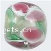 Handmade Lampwork Beads, Round shape, with petals pattern, more colors for choice, 10x10mm, Sold by PC