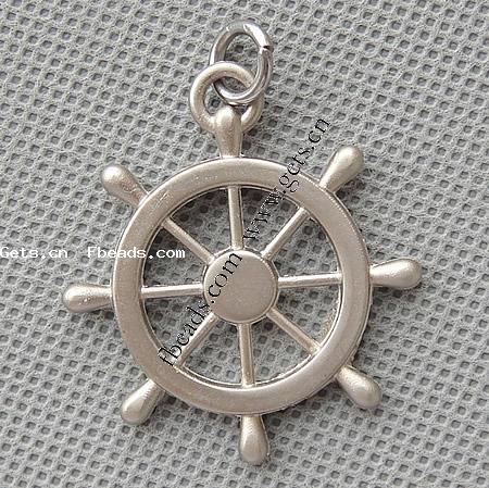Zinc Alloy Ship Wheel & Anchor Pendant, plated, nautical pattern & enamel, more colors for choice, 38x34x3mm, Hole:Approx 5mm, Sold By PC