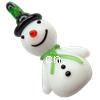 Рождественские Подвески Лампворк, Лэмпворк, Снеговик, белый отверстие:Приблизительно 3mm, продается PC