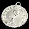 Metal Alloy Jewelry Pendants, Coin, plated Approx 1.5mm 